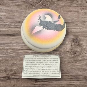 Sacred Messenger Hozoni Eagle Art Trinket Box. Signed M Redhouse. Soft Pastels.